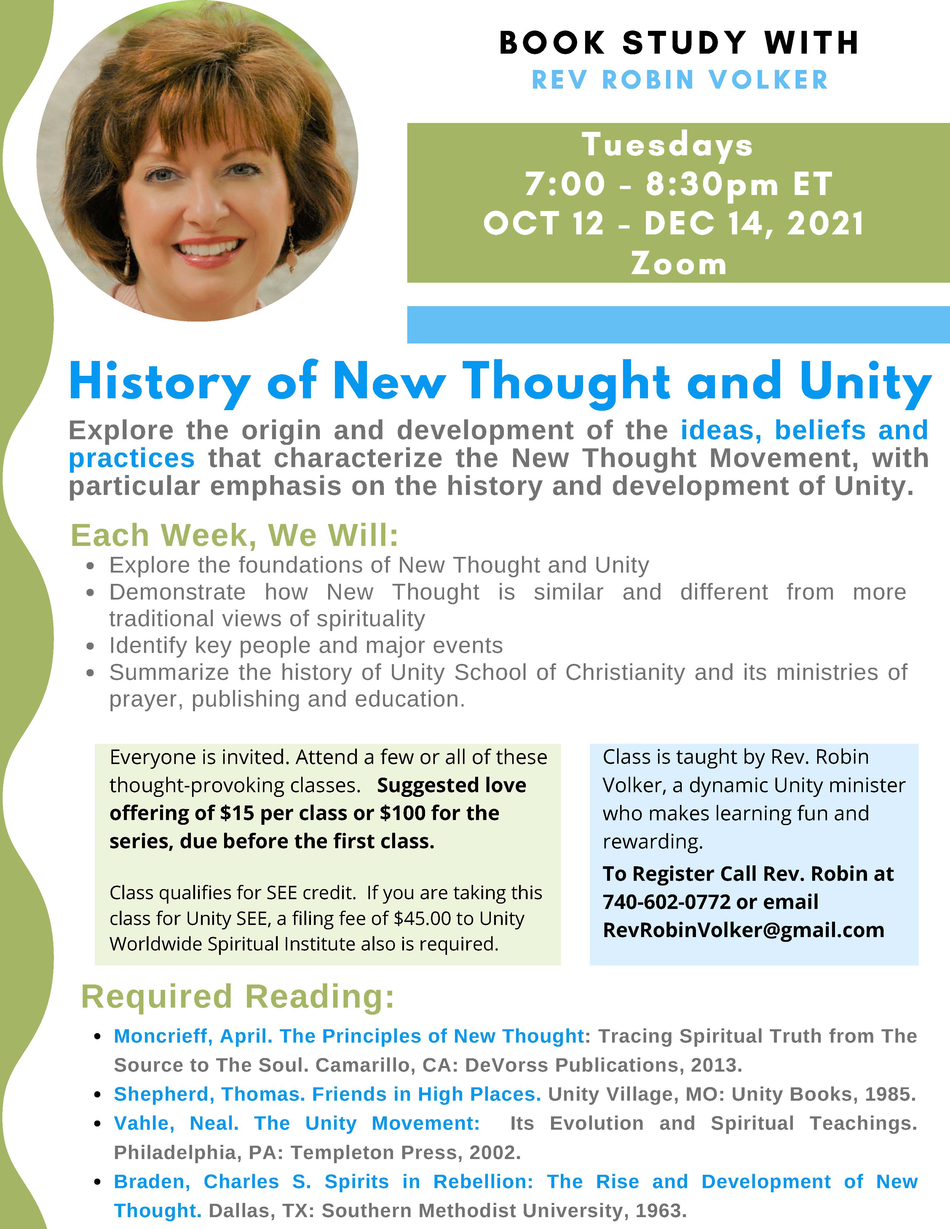 History of New Thought Class 10122021