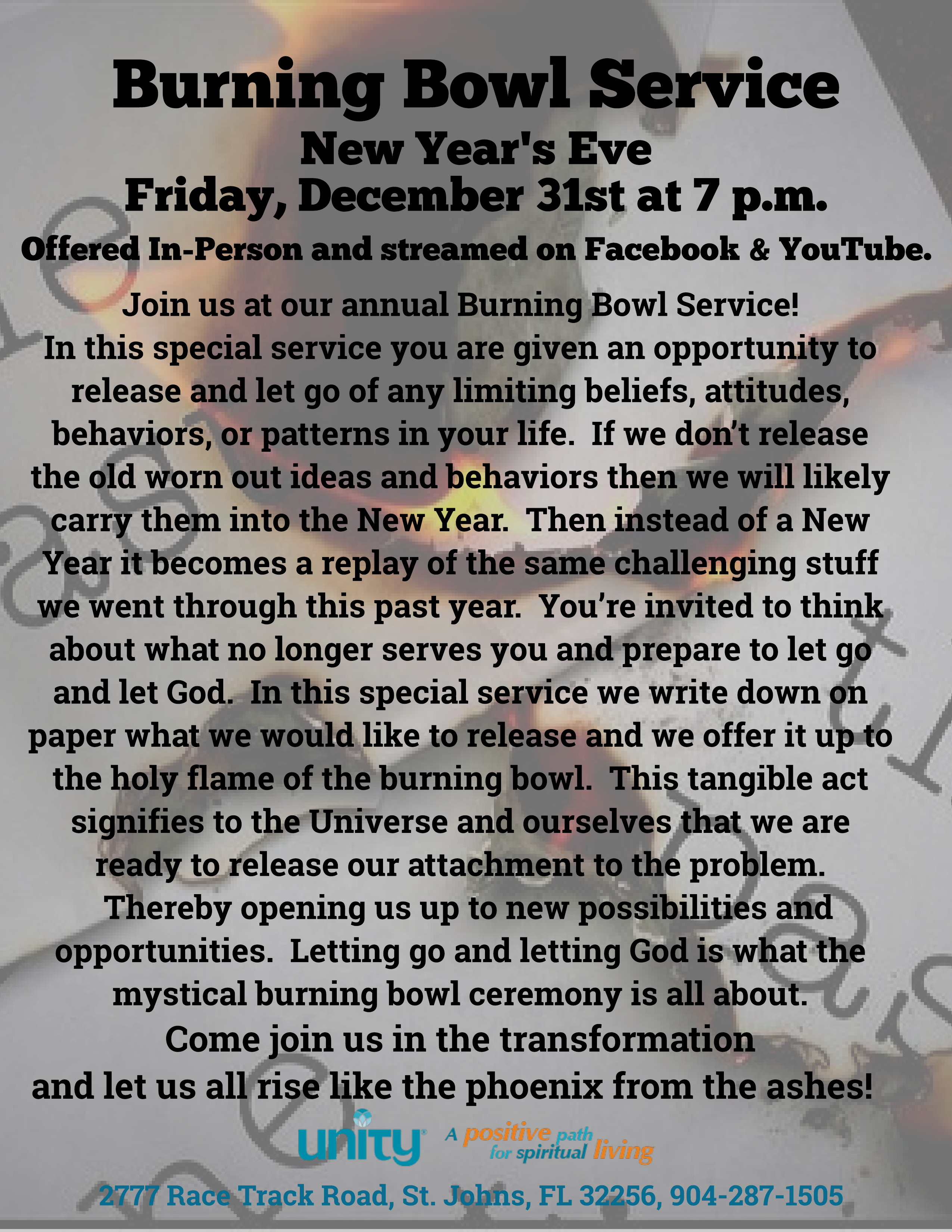 New Year's Eve Burning Bowl 2021