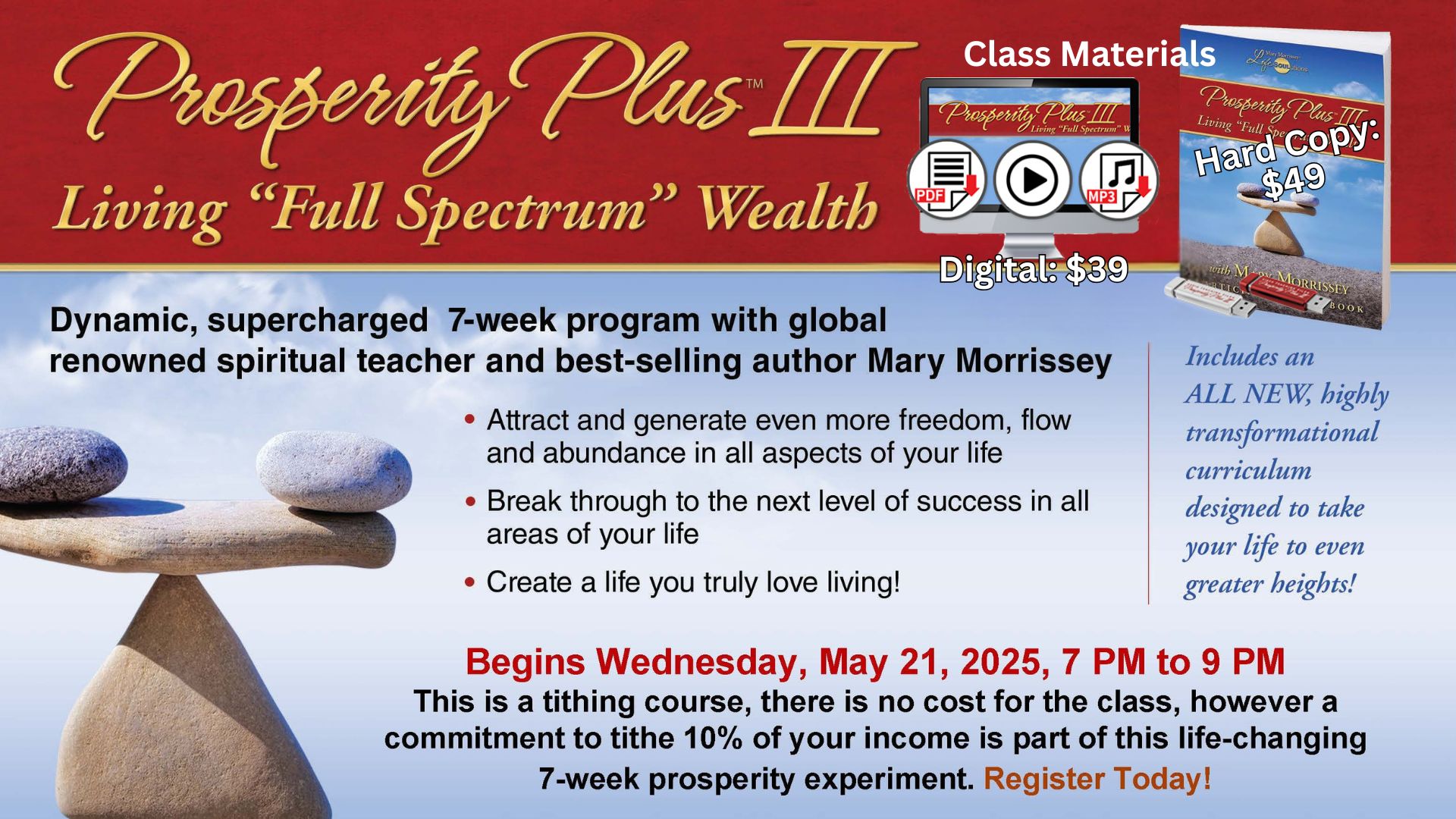 Prosperity Plus 3 7 week class beginning 05/21/2025